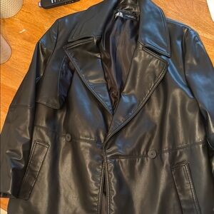 Zara over sized leather jacket